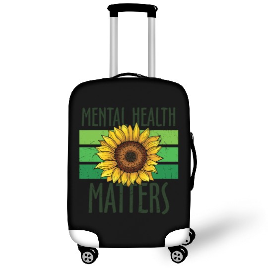 Mental Health Matters Green Sunflower Luggage Covers