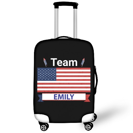 Team Emily USA American Flag Stars Luggage Covers