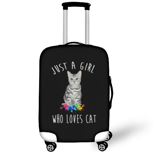 Just A Girl Who Loves Cats Flower for Cat Lovers Luggage Covers