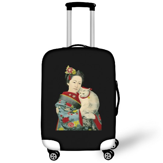 Geisha Cat Kimono Japanese Vintage Art Luggage Covers