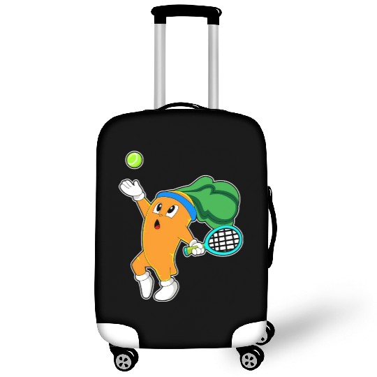 Carrot At Tennis With Tennis Racket Luggage Covers