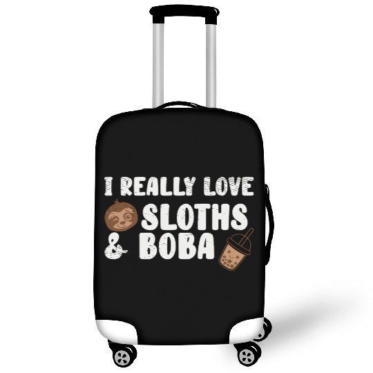Cute Lazy Sloth Boba Tea Sweet Bubble Tea Luggage Covers