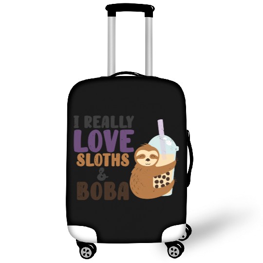 Cute Lazy Sloth Boba Tea Sweet Bubble Tea Luggage Covers