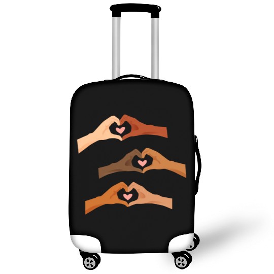 Watercolor Multi Hands Making Hearts Luggage Covers