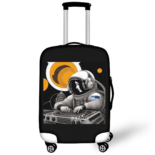 Intricate detailed artwork of astronauts using Luggage Covers