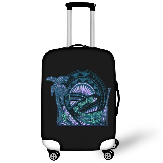Big Island Outrigger Canoe Teal Tribal Luggage Covers