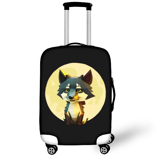 Wolf howling at the moon graphic Luggage Covers