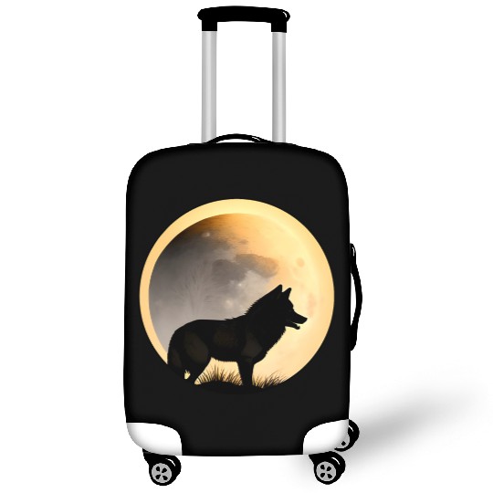 Wolf howling at the moon graphic Luggage Covers