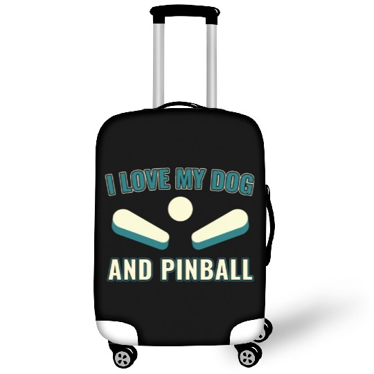 I Love my Dog and Pinball Machines Arcade Funny Luggage Covers
