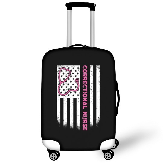 Correctional Nurse American flag US Stethoscope Luggage Covers