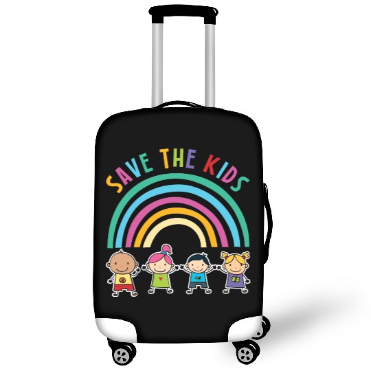 Save The Kids Rainbow Motif Luggage Covers