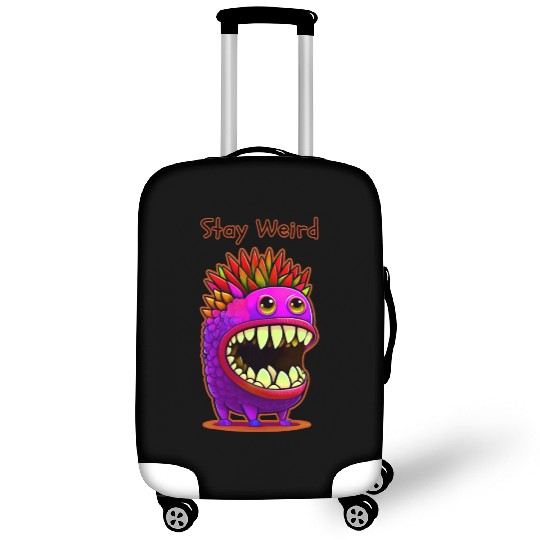 Stay Weird Monster Doodle Violet Luggage Covers