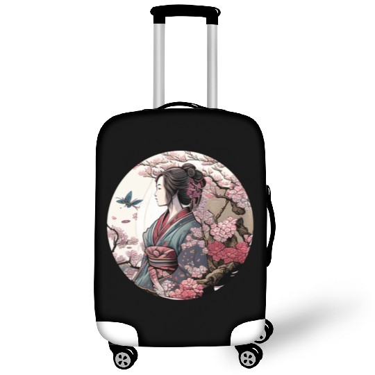 Beautiful Geisha Geiko Geigi Cherry Blossom Sakura Luggage Covers