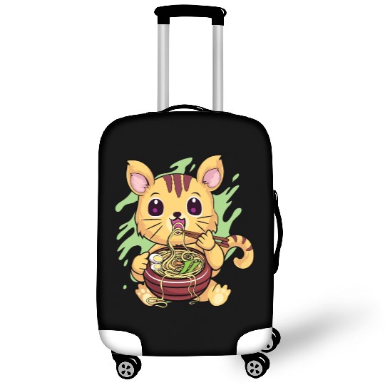 Kawaii Cat Eating Ramen Luggage Covers