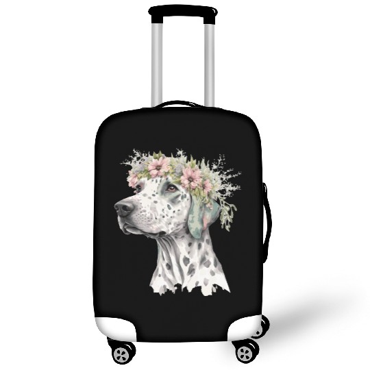 Cute Dalmatian Flower Crown Pet Dog Breed Floral P Luggage Covers