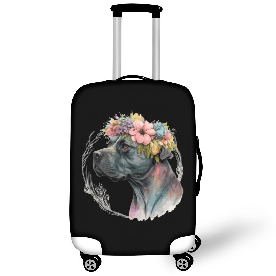 Cute Cane Corso Flower Crown Pet Dog Breed Puppy Luggage Covers