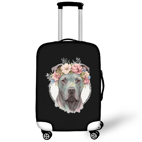 Cute Cane Corso Flower Crown Pet Dog Puppy Luggage Covers