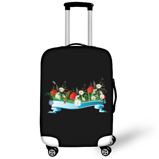 colorful spring meadow with flowers and insects Luggage Covers