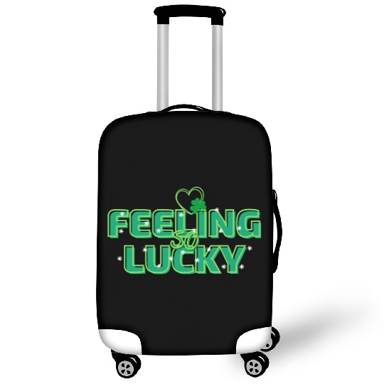 Feeling Lucky Green Bright Bold Typography Luggage Covers