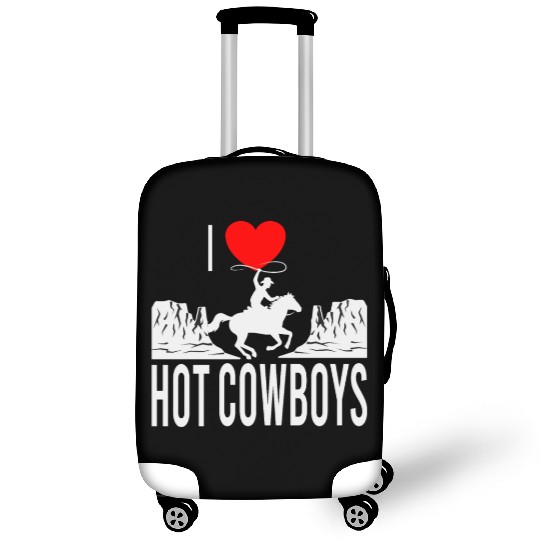 funny western I Love Hot Cowboys Luggage Covers