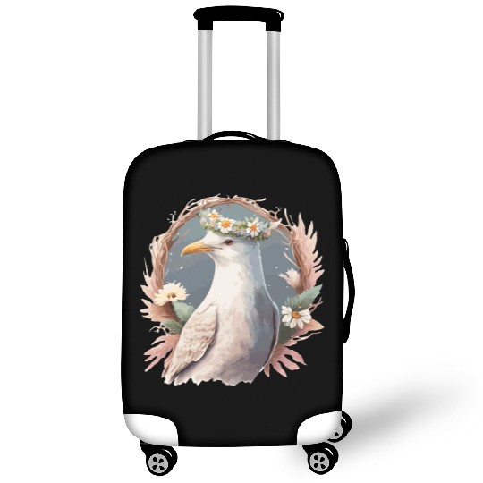 Seagull Bird Flower Crown Floral Seabirds Luggage Covers