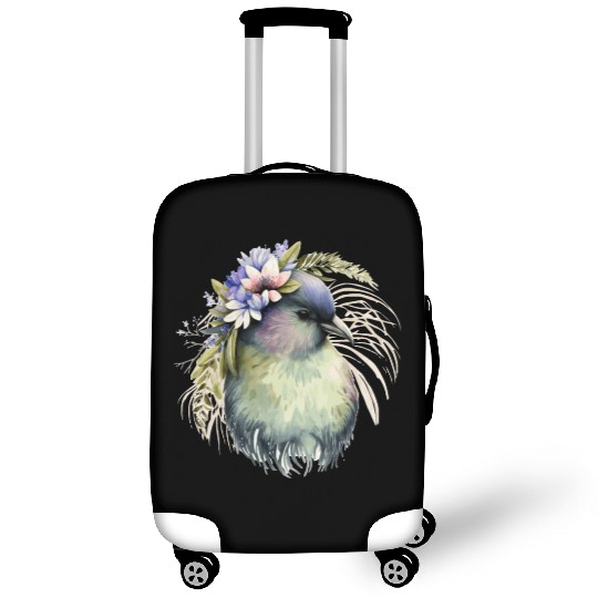 Cute Kiwi Bird Flower Crown Floral Exotic Birds Luggage Covers