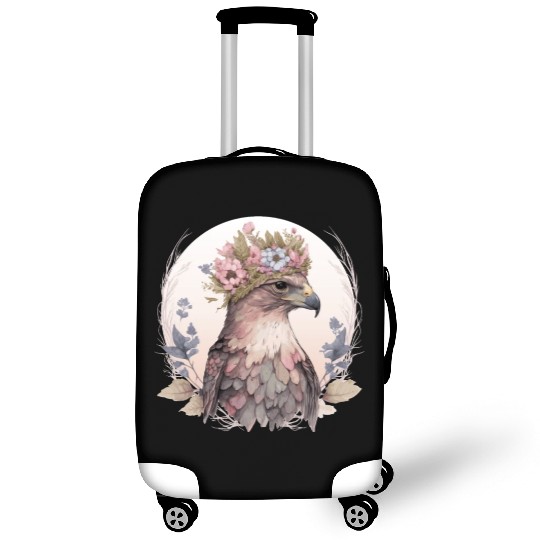 Cute Hawk Bird Of Prey Flower Crown Floral Bird Wa Luggage Covers