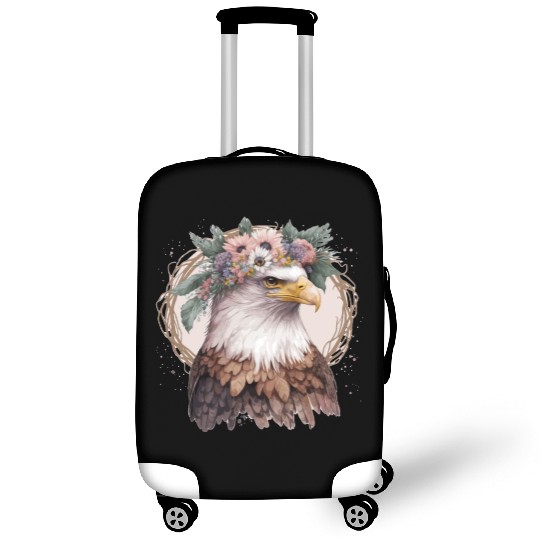 Watercolor Bald Eagle Flower Crown Floral Bird Wat Luggage Covers