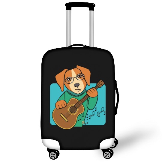 Cool Dog Playing Guitar Luggage Covers