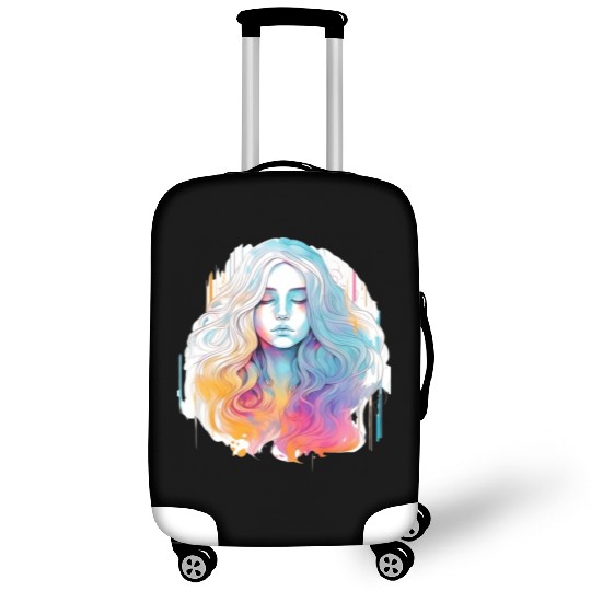 Glimmering Holographic Girl The Future is Now Luggage Covers