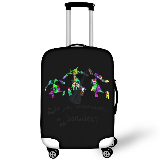 Hippie Goats playing guitar remembering Woodstock Luggage Covers