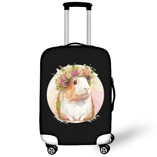 Cute Guinea Pig Flower Crown Floral Pet Rodent Lov Luggage Covers
