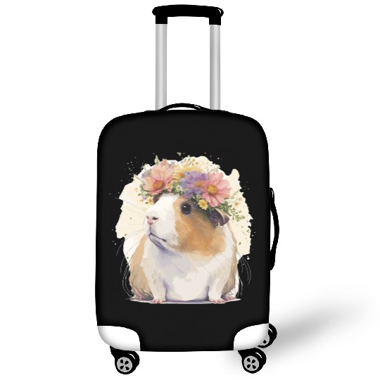 Watercolor Guinea Pig Flower Crown Floral Boho Aes Luggage Covers