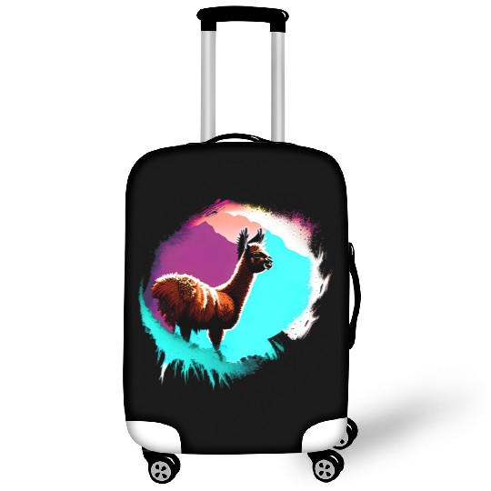 Cute Vintage Ink Splash Llama Retro Llama Luggage Covers