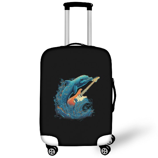 Dolphin Playing Electric Guitar Rock Luggage Covers