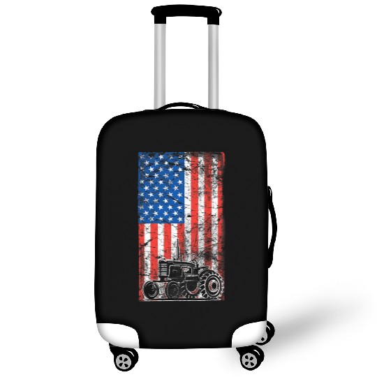 American Flag Farm Patriotic Farming Tractors Luggage Covers
