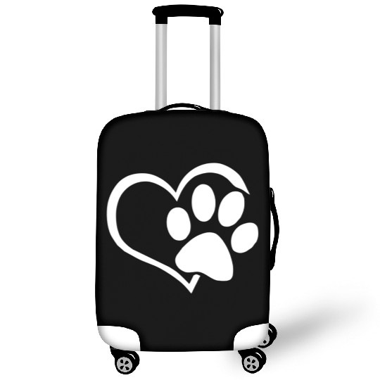 Dog Dad Mom Puppy Luggage Covers Love Dogs Paw Print Heart