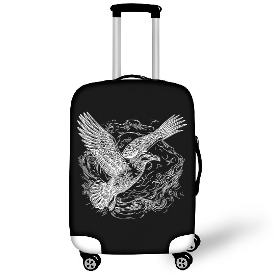 Flying Seagull Over The Water Cloud Luggage Covers
