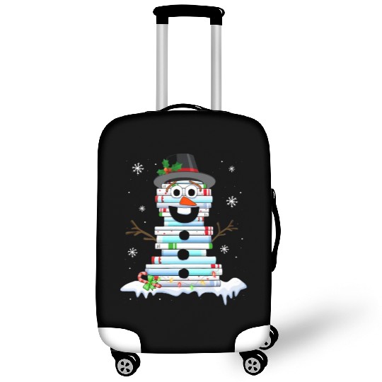 snowman book stack librarian book lover christmas Luggage Covers