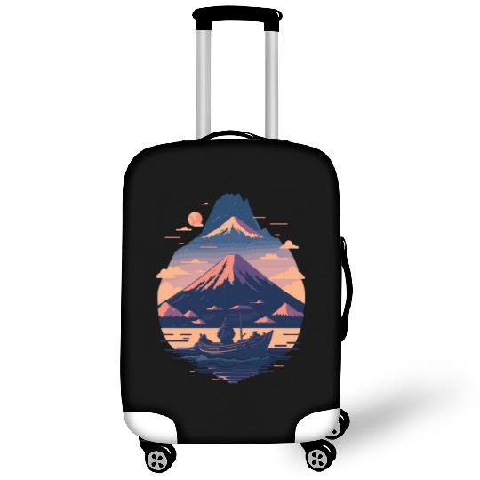 Serene Mount Fuji Sunset Peaceful River Scenery Luggage Covers