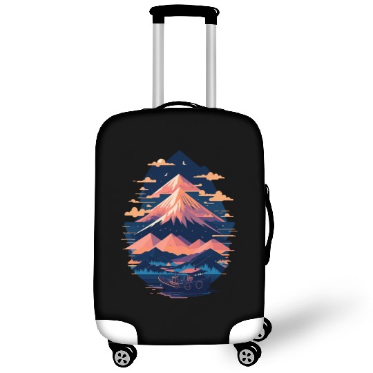 Serene Mount Fuji Sunset Peaceful River Scenery Luggage Covers