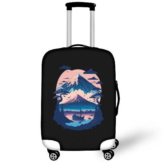Serene Mount Fuji Sunset Peaceful River Scenery Luggage Covers