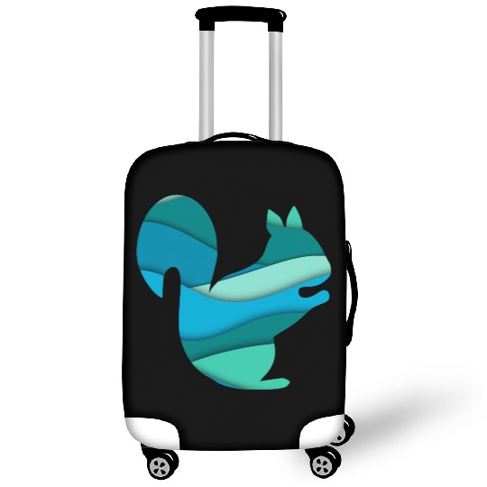 Teal Squirrel Luggage Covers