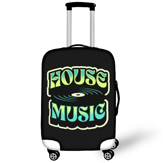 HOUSE MUSIC - Groovy Vinyl (teal/lime) Luggage Covers