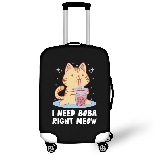 I Need Boba Right Meow Bubble Tea Boba Tea Cat Luggage Covers