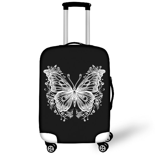 Tattoo Flower Lines Style Butterfly Luggage Covers