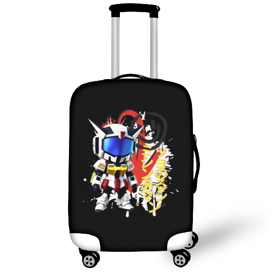 Chibi Mecha: A Cute Cyberpunk Design 8 Luggage Covers