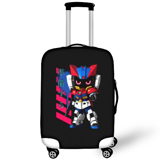 Chibi Mecha: A Cute Cyberpunk Design 2 Luggage Covers