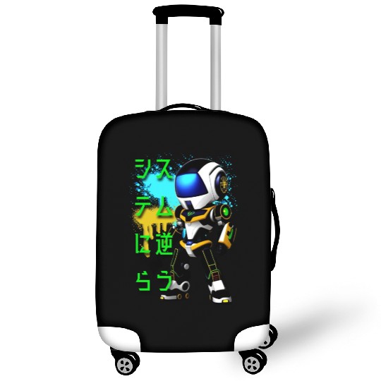 Chibi Mecha: A Cute Cyberpunk Design 6 Luggage Covers