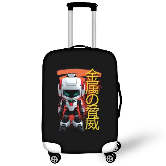Chibi Mecha: A Cute Cyberpunk Design 7 Luggage Covers